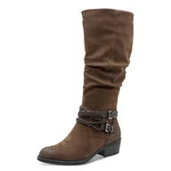 Kozaki damskie - Marco Tozzi Damskie 2-25503-45 modne kozaki, Cafe Comb, 39 EU, Cafe Comb, 39 EU - miniaturka - grafika 1