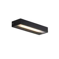 Lampy ogrodowe - QAZQA Nowoczesna lampa ścienna czarna z diodą LED IP65 - Hannah - miniaturka - grafika 1