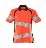 Koszulki i topy damskie - Mascot 19093-771-22210 Accelerate Safe Premium damska koszulka polo, dwukolorowa, hi-Vis czerwony/czarno-niebieski, rozmiar XL One - miniaturka - grafika 1
