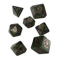 Akcesoria do gier planszowych - Kostki RPG Smoczy Zestaw 7 Zielono-Złotych Kości - miniaturka - grafika 1