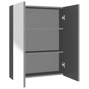 vidaXL Lumarko Szafka łazienkowa z lustrem, 60x15x75 cm, MDF, antracytowa 331529 - Toaletki - miniaturka - grafika 1