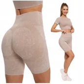 Legginsy - Kolarki KRÓTKIE LEGGINSY DAMSKIE Bikery Push-Up Wysoki Stan MORAJ S/M - miniaturka - grafika 1