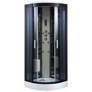 Kabiny z hydromasażem - Kabina prysznicowa sauna parowa hydromasaż półokrągła zabudowana czarna 110x110 MO-0513DBS - miniaturka - grafika 1
