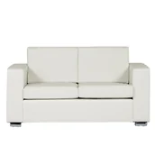 Sofy i kanapy - Beliani Sofa 2-osobowa ekoskóra biała HELSINKI 54608 - miniaturka - grafika 1