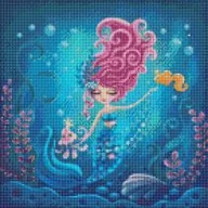 Zabawki kreatywne - Diamentowa mozaika - Syrena 40x40cm Ideyka - miniaturka - grafika 1