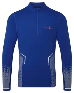 RONHILL Bluza biegowa męska TECH REFLECT 1/2 ZIP ocean/reflect - Bluzy sportowe męskie - miniaturka - grafika 1