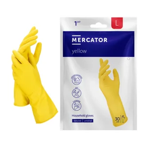Rękawiczki gumowe L gospodarcze żółte lateksowe Ideall Yellow 1 para - Rękawiczki jednorazowe - miniaturka - grafika 1