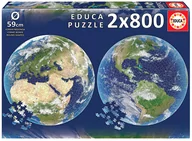 Puzzle - Educa Round Planet Ziemia 2 okrągłe puzzle po 800 części Ref. 19039, kolorowe 19039 - miniaturka - grafika 1