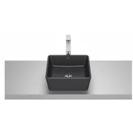 Umywalki - ROCA A327B12080 OPTICA Umywalka nablatowa SQUARE CQ 35x35 cm CZARNY MAT - miniaturka - grafika 1