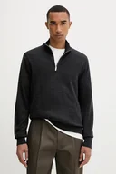 Swetry męskie - Calvin Klein sweter wełniany męski kolor szary lekki z półgolfem LV04LD318G - miniaturka - grafika 1