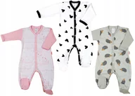 Pajacyki dla niemowląt - Pajac 3-pak Misie różowe/Myszka biel/JEŻE r 92 KLEKLE - miniaturka - grafika 1