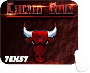 PODKŁADKA POD MYSZKĘ Z NADRUKIEM CHICAGO BULLS PREZENT -TEKST -20X24 - Podkładki pod mysz - miniaturka - grafika 1