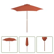 Parasole ogrodowe - The Living Store Parasol ogrodowy na drewnianym słupku - 270 cm - terakota - Parasol - miniaturka - grafika 1