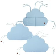 Organizery na łóżeczko - Hi Little One ochraniacze panelowe do łóżeczka z organizerem z oddychającej BIO bawełny CLOUD Baby Blue - miniaturka - grafika 1