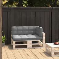 Poduszki ogrodowe - vidaXL Poduszki na sofę z palet, 3 szt., szare - miniaturka - grafika 1