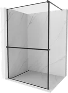 Ścianki i drzwi prysznicowe - Mexen Kioto+ ścianka prysznicowa z półką Walk-in 130 x 200 cm, czarny wzór, czarna - 800-130-121-70-70 - miniaturka - grafika 1