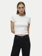 Koszulki i topy damskie - Vero Moda T-Shirt Chloe 10306894 Biały Tight Fit - miniaturka - grafika 1