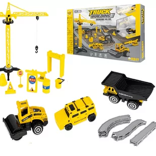 Tor samochody plac budowy koparka dźwig wywrotka - Zabawki konstrukcyjne - miniaturka - grafika 1