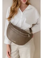 Torby sportowe - Anna Morellini Skórzana saszetka "Lolanda" w kolorze szarobrązowym - 36 x 22 x 12 cm - miniaturka - grafika 1