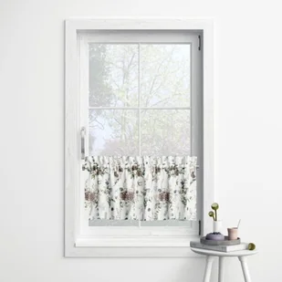 Zazdrostka WINTER wzór BN34 | szyszki z kwiatami bawełny 30 x 240 cm - Firany - miniaturka - grafika 1