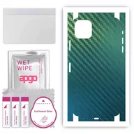 Szkła hartowane na telefon - Folia naklejka skórka strukturalna na TYŁ+BOKI do Apple iPhone 11 Pro Max -  Carbon Kameleon CAKA1 - apgo SKINS - miniaturka - grafika 1