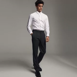 Spodnie męskie - Reserved Spodnie loose fit - Khaki - grafika 1