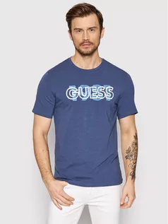 Koszulki męskie - GUESS T-Shirt M2GI09 J1311 Granatowy Slim Fit - grafika 1