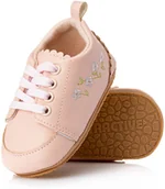 Buty dla dziewczynek - Urocze różowe buciki niemowlęce niechodki dla dziewczynki r. 17/18 - wzory - miniaturka - grafika 1