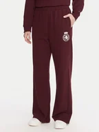 Spodnie sportowe damskie - Tommy Hilfiger Spodnie dresowe UW0UW06081 Bordowy Wide Leg - miniaturka - grafika 1
