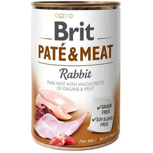 Brit Pate & Meat Dog Rabbit KRÓLIK 400g  od 95zł +DO 3% ZWROTU W PROGRAMIE LOJALNOŚCIOWYM PATE-400-RABBIT - Mokra karma dla psów - miniaturka - grafika 1