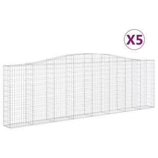VidaXL Kosze gabionowe, 5 szt, 400x30x120/140 cm, galwanizowane żelazo - Ogrodzenia - miniaturka - grafika 3