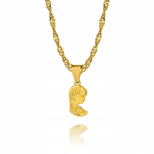 Złoty łańcuszek srebro Medalik Madonna Matka Boska 55 cm DEDYKACJA S3M27 - Biżuteria dla dzieci - miniaturka - grafika 1