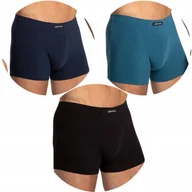 Majtki męskie - Bokserki Męskie z Bawełny LAMA Wygodne Gładkie Majtki Klasyczne 3-PAK - L - miniaturka - grafika 1