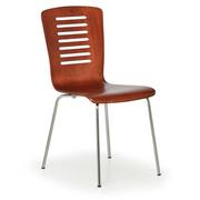 Krzesła - Krzesło do jadalni drewniane LINES, orzech - miniaturka - grafika 1