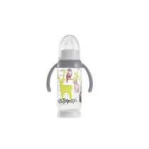 Beaba Butelka Butelka antykolkowa z Uchwytem 240ml Bunny Grey - 911573 - Butelki dla niemowląt - miniaturka - grafika 1