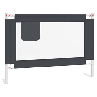 vidaXL Barierka do łóżeczka dziecięcego, ciemnoszara, 90x25 cm - Zabezpieczenia dla dzieci - miniaturka - grafika 1