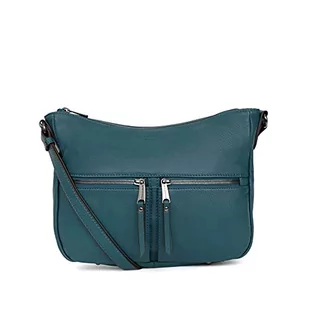 Hexagona Damska kolekcja sosów Paryż - benzynowa niebieska elastyczna gruba skóra cielęca torebka crossbody mała torebka-torba na ramię Bleu petrole, L: 27 x str.: 8 x wys. : 20 cm - Torebki damskie - miniaturka - grafika 1