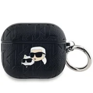 Akcesoria do słuchawek - Etui Karl Lagerfeld Monogram Karl & Choupette Head na AirPods 3 - czarne - miniaturka - grafika 1