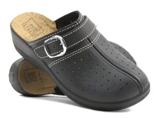 Klapki damskie medyczne- INBLU Easy Street 1610005, czarne - Inblu - Klapki i japonki damskie - miniaturka - grafika 1