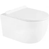 Miski WC - Miska WC Rimless z deską wolnoopadającą slim MEXEN Carmen, biała - miniaturka - grafika 1