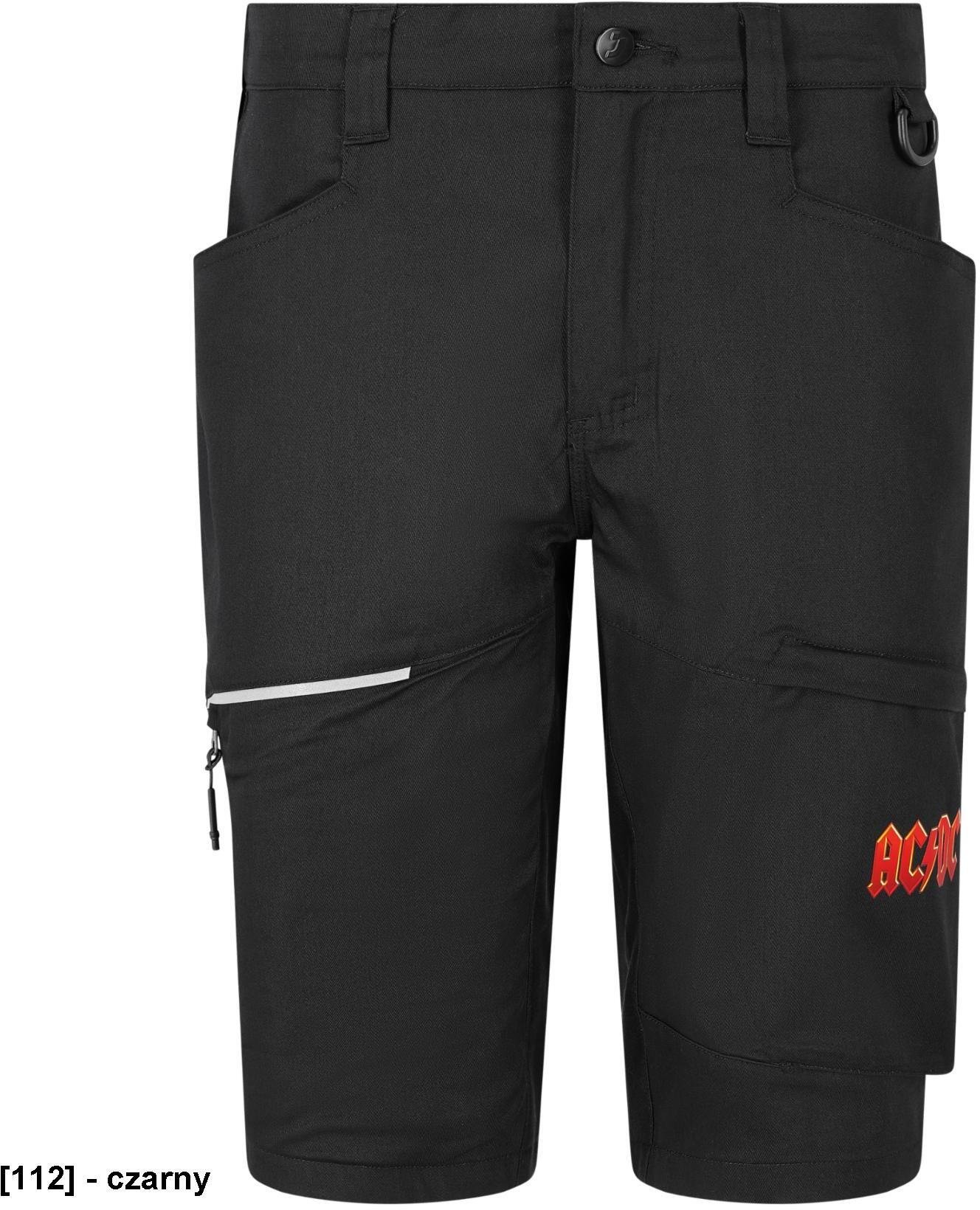 CERVA Elastyczne szorty krótkie spodnie strecz rozciągliwy elastyczny pas kieszenie D-ring dużo kieszeni odblaski elastyczna talia AC/DC SZORTY ACOAKSHORT - ACDC SHORT 50