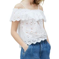 Bluzki damskie - Bluzka damska Pepe Jeans Nolita ażurowa bawełniana-M - miniaturka - grafika 1