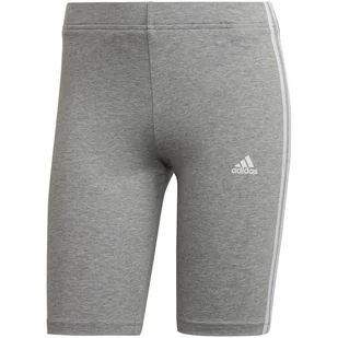 Spodenki damskie adidas Essentials 3-Stripes Bike szare HF5956 L - Legginsy - miniaturka - grafika 1