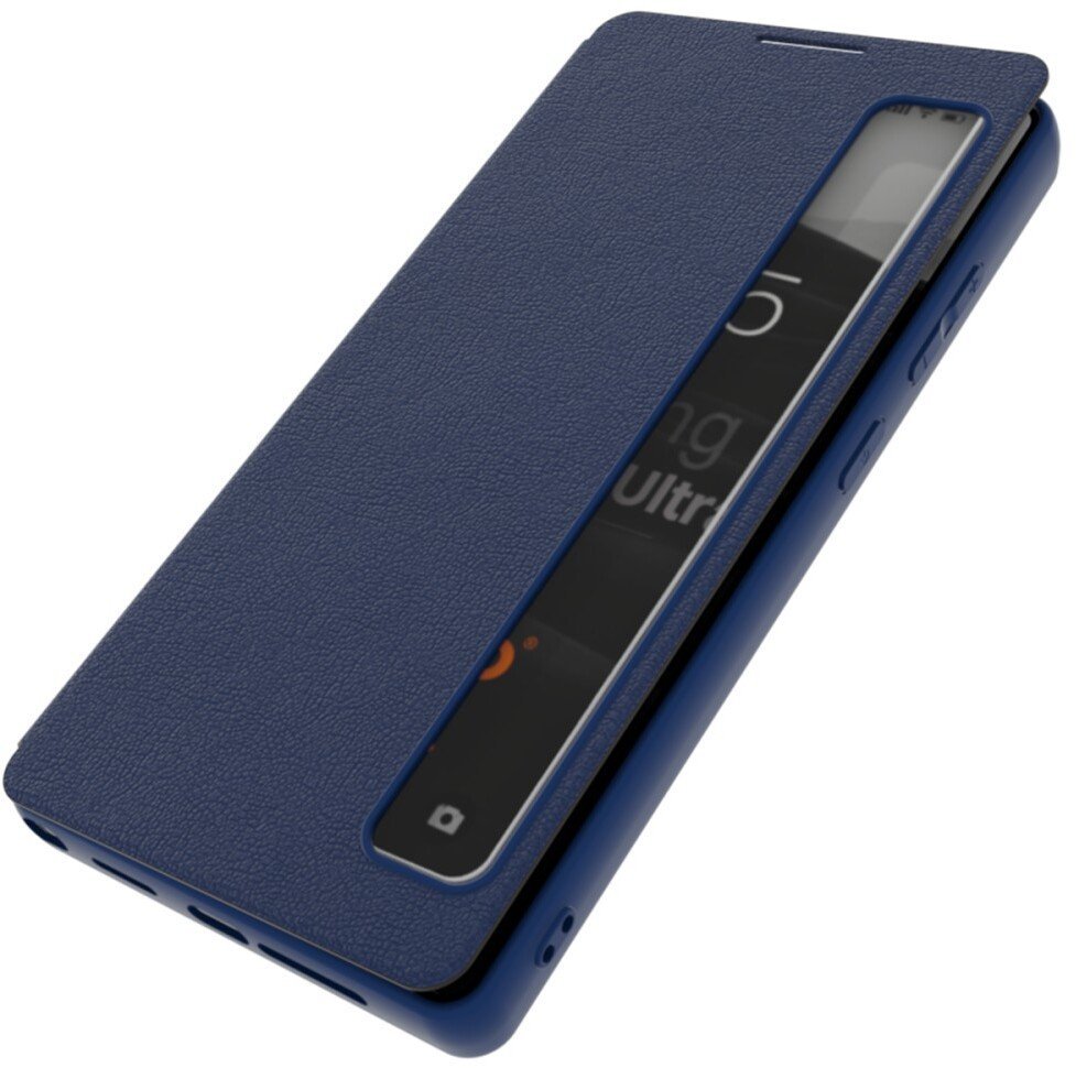Etui z klapką Supero Smart View do Samsung Galaxy S26 Ultra, skórzane, granatowe