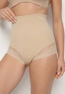 Majtki damskie - Beżowe Majtki Modelujące z Wysokim Stanem Elinee - miniaturka - grafika 1