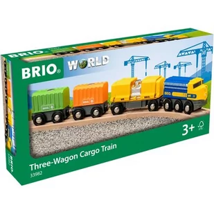 Brio zestaw WORLD 33982 Pociąg towarowy z trzema wagonami - Pociągi dla dzieci - miniaturka - grafika 1
