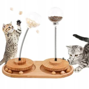 ZABAWKA SPRĘŻYNOWA INTERAKTYWNA DLA KOTA NA PRZYSMAK KARMĘ + PIŁECZKI - Zabawki dla kotów - miniaturka - grafika 1