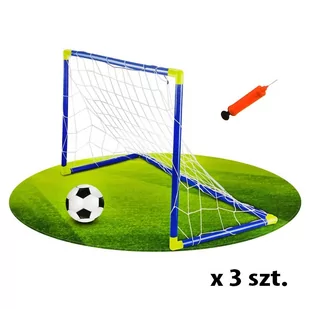 WOOPIE Bramka piłkarska z piłką i pompką Football Sport 3 SZT. - Zabawki i gry sportowe - miniaturka - grafika 1