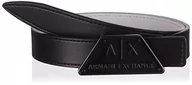 Paski - Armani Exchange Damski pasek z logo Sustainable, pasek, czarny/biały, XXS - miniaturka - grafika 1