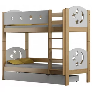 Piętrowe łóżko z gwiazdkami dla rodzeństwa, sosna - Mimi 4X 190x90 cm - Łóżka dla dzieci i młodzieży - miniaturka - grafika 1